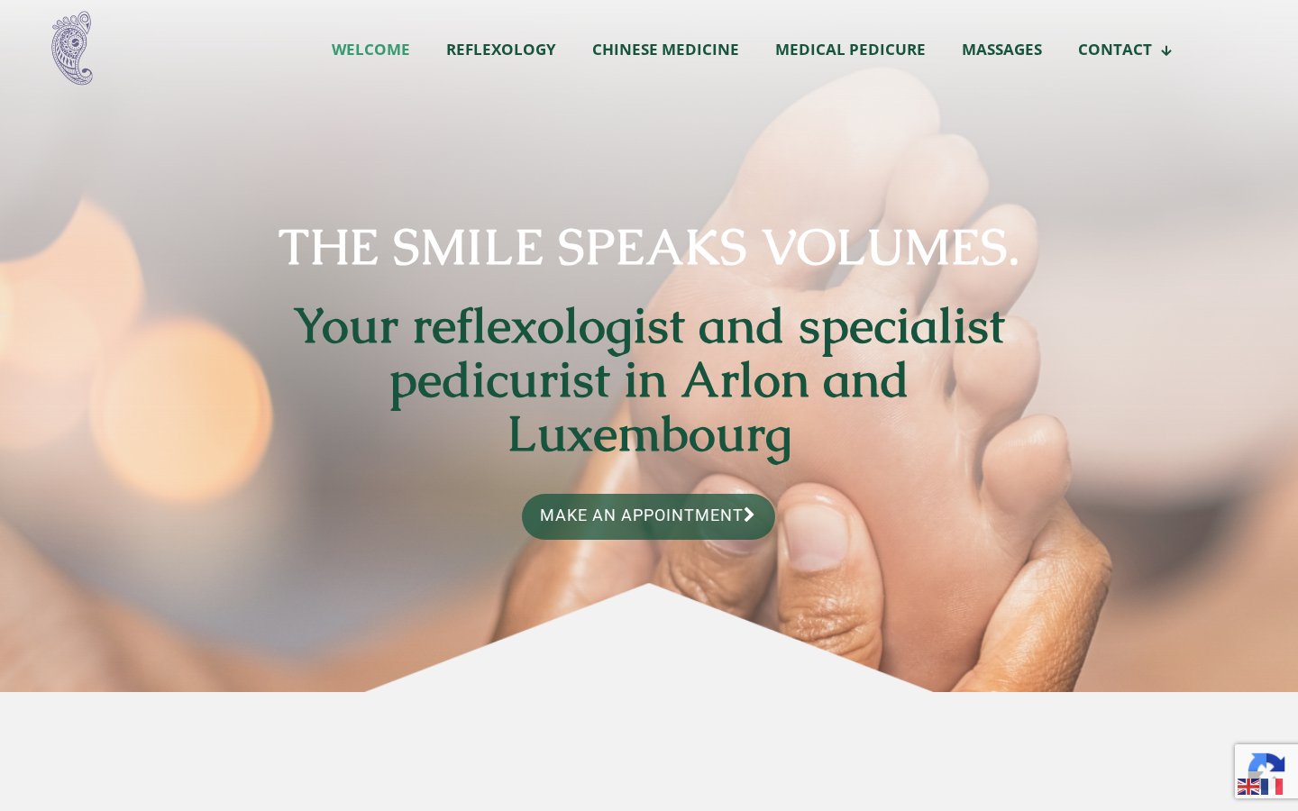 Site web réalisé pour Le sourire parle des pieds
